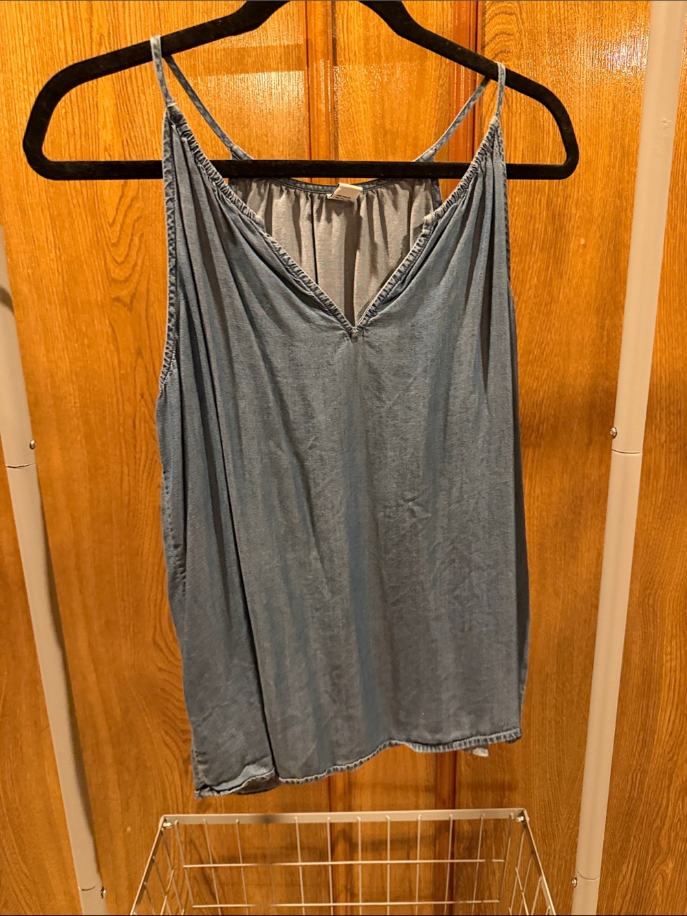 Old Navy Light Blue Chambray Spaghetti Strap Tank